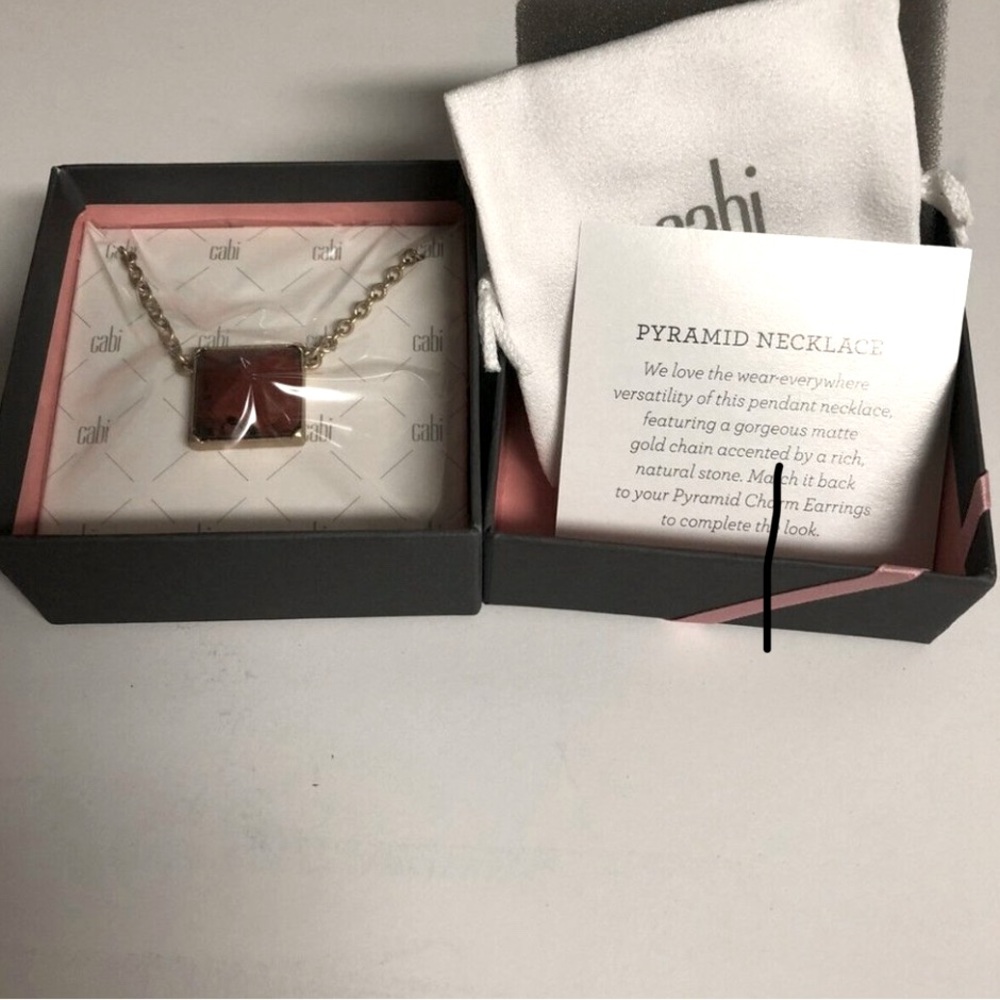 Cabi New in Box Pyramid Necklace #2072 Goldtone